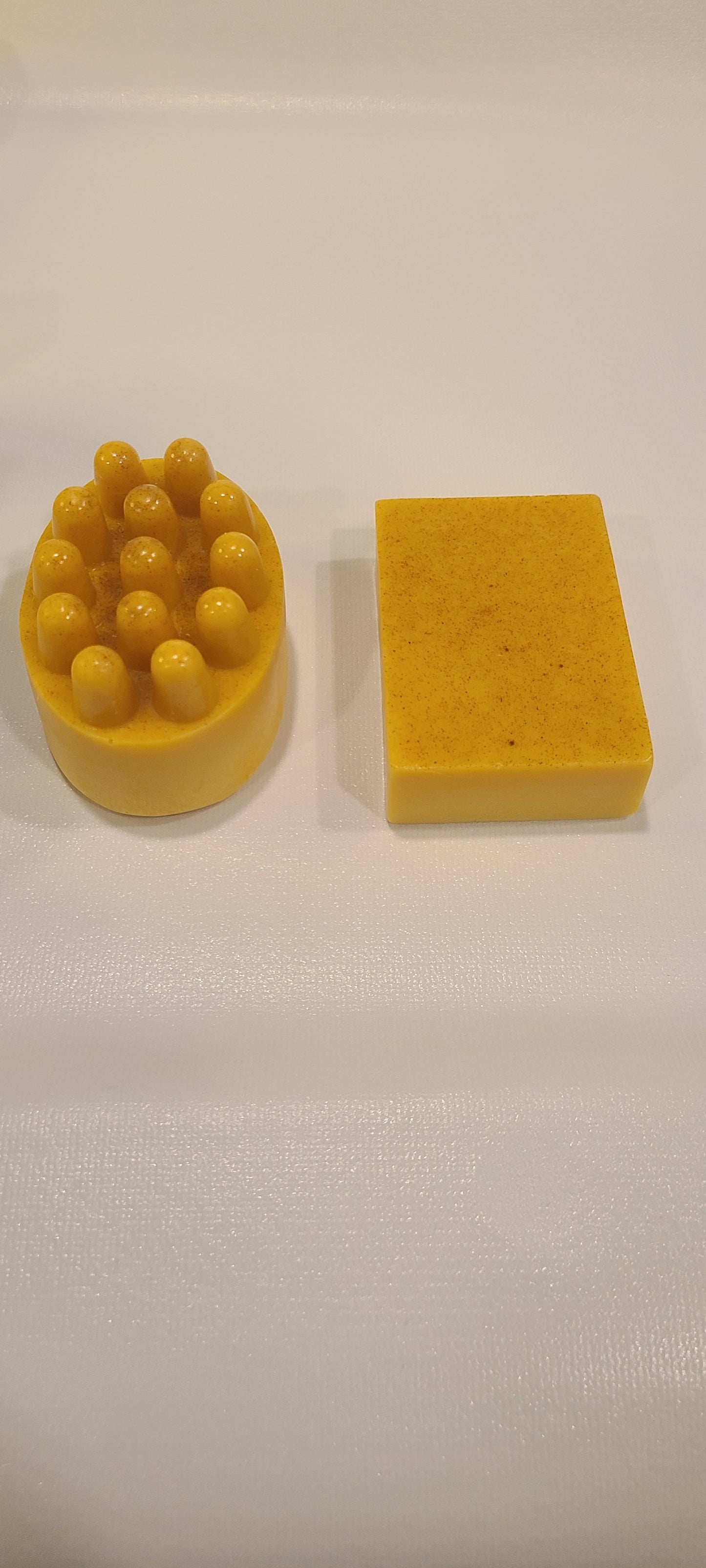 Chesa Wellness- Lemon, Turmeric, Honey Brightening Single Bar & Massage Bar Side by Side